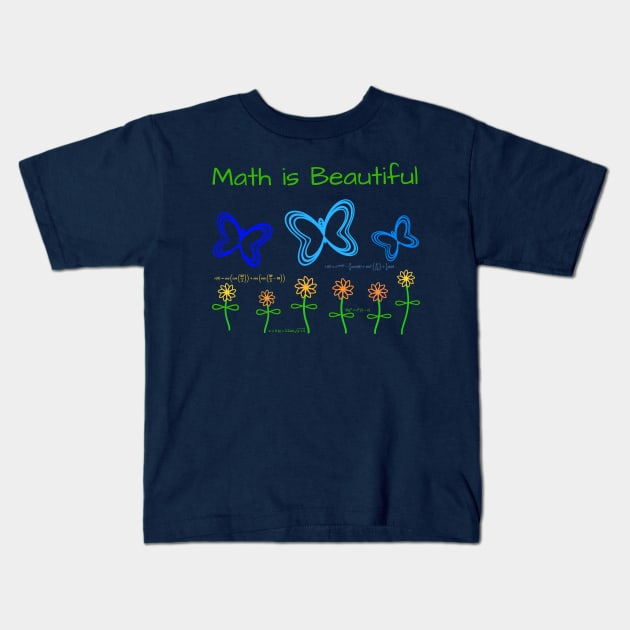 Math Is Beautiful Kids T-Shirt by donovanh